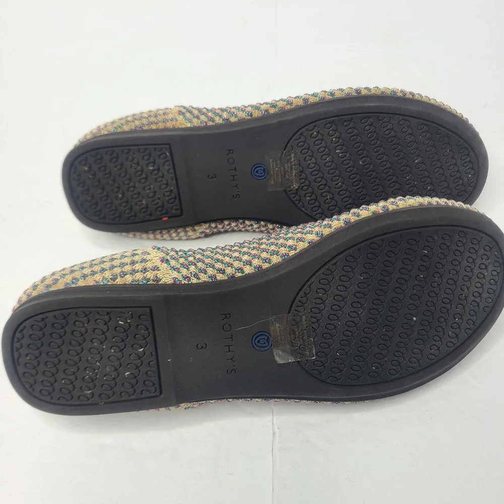 Rothy's Youth‎ The Round Flats Sz 3 Multi Metallic Limited Edition